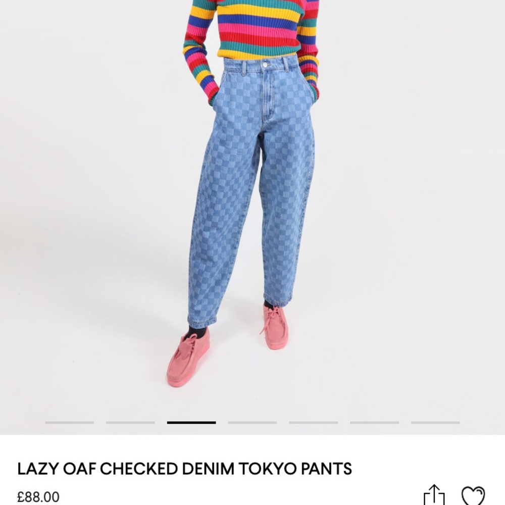 Lazy Oaf Checkered Denim Pants